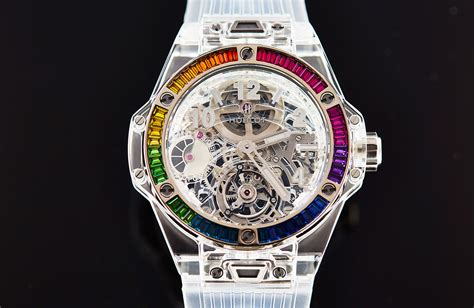 hublot big bang integrated tourbillon sapphire rainbow|hublot tourbillon sapphire.